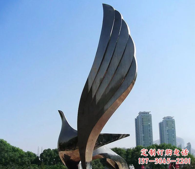 哈尔滨抽象翅膀雕塑不锈钢