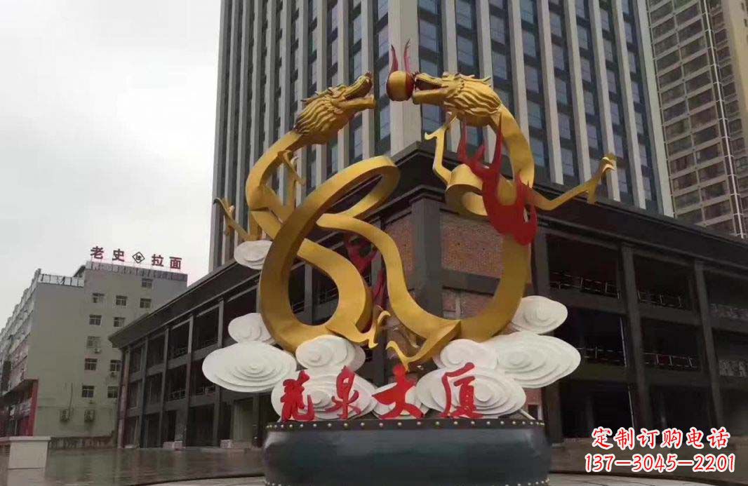 哈尔滨精美的双龙戏珠不锈钢雕塑