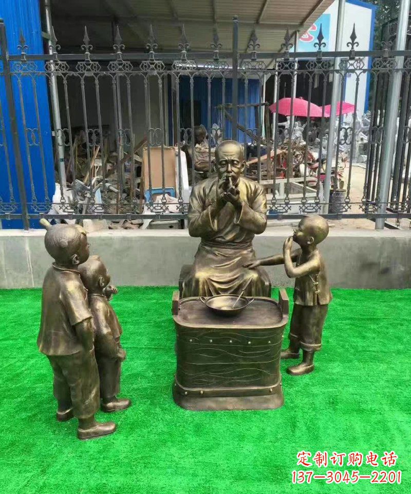 哈尔滨传统糖人铜雕——赞美传统文化的艺术精品