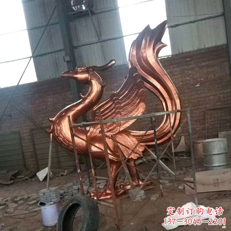 哈尔滨朱雀神兽纯铜陵光神君雕塑