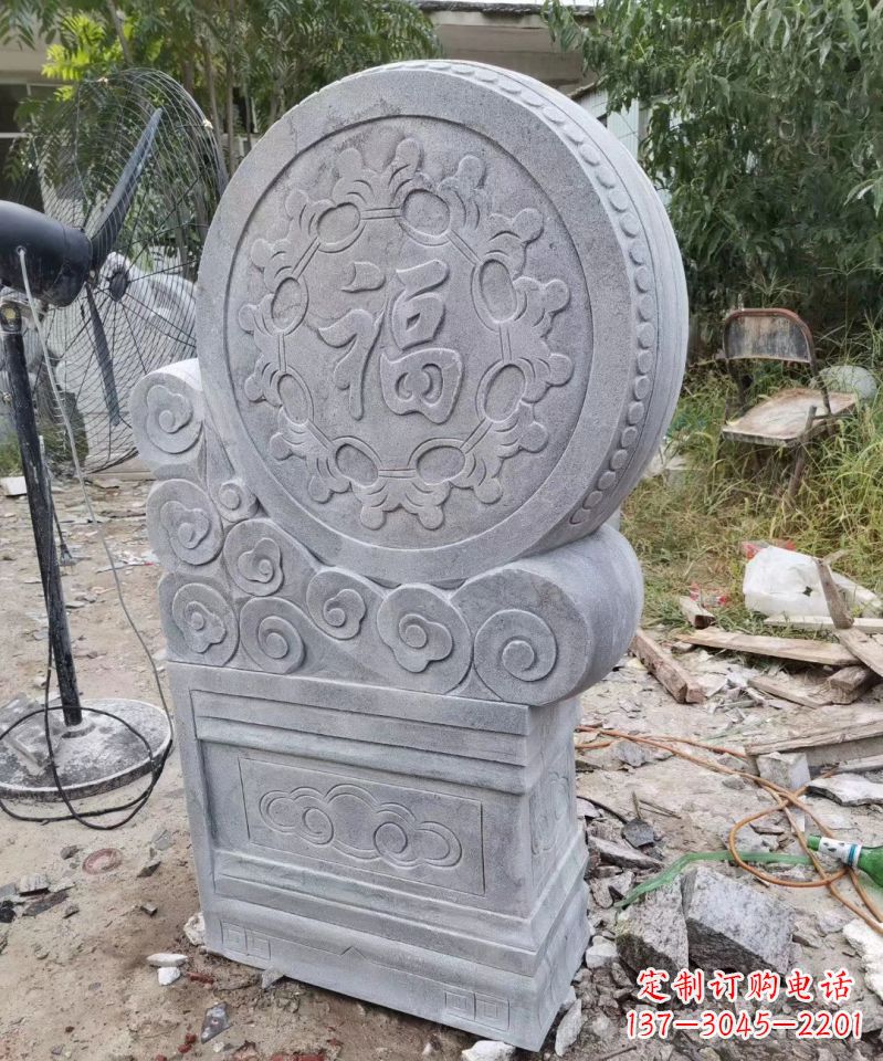 哈尔滨大理石抱鼓石雕镇宅门墩