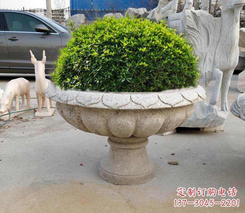 哈尔滨优雅大理石花盆雕塑