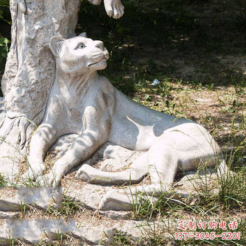哈尔滨风采灵动的大理石金钱豹雕塑