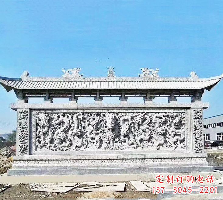 哈尔滨大理石九龙壁雕塑