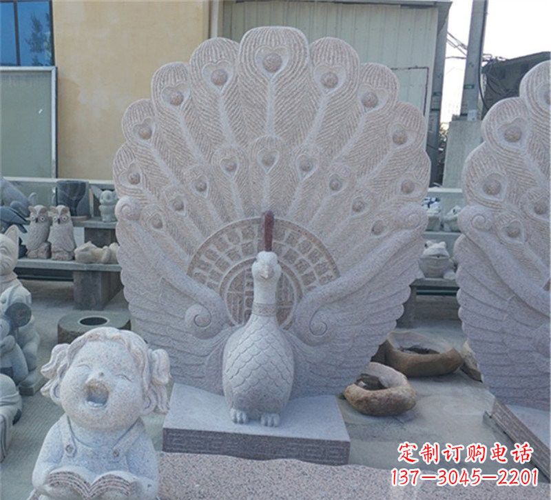 哈尔滨大理石孔雀开屏石雕