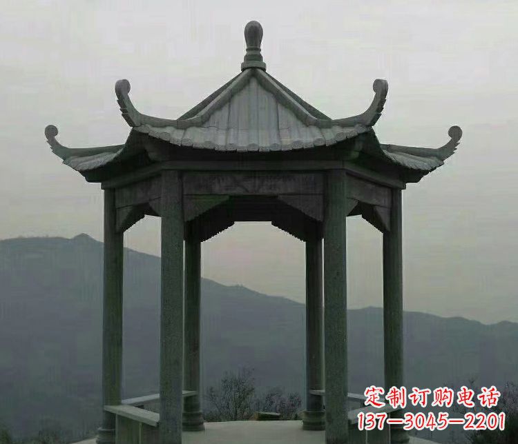 哈尔滨考究工艺,奢华大理石六角凉亭雕塑