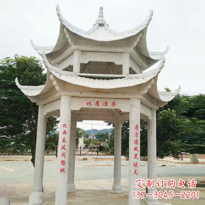 哈尔滨大理石凉亭双层雕塑