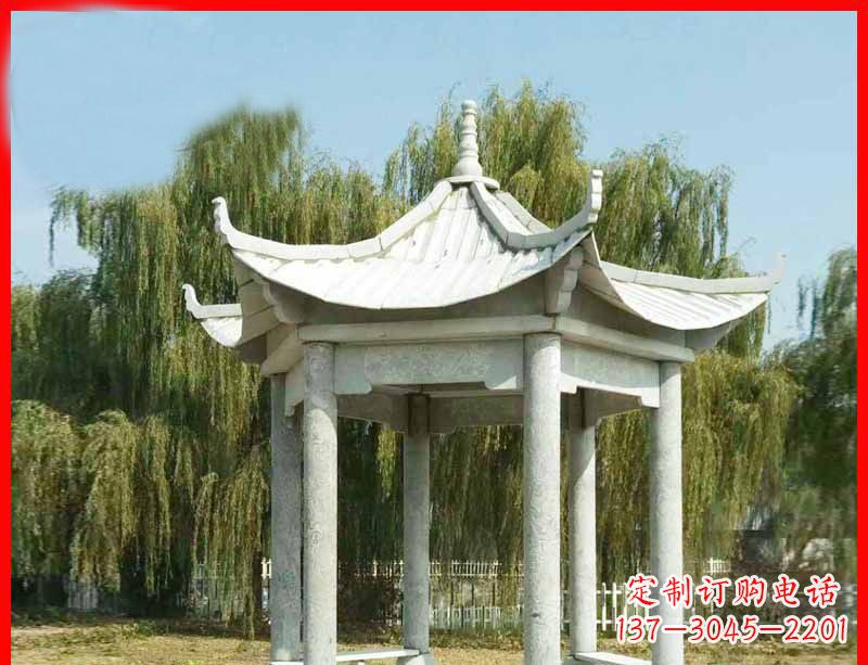 哈尔滨大理石六角凉亭公园石雕 (3)