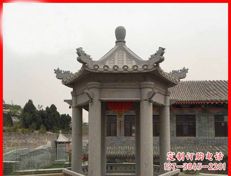 哈尔滨大理石六角凉亭公园石雕 (4)
