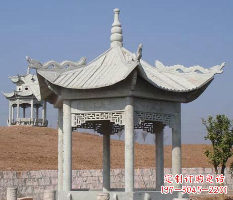 哈尔滨大理石六角凉亭石雕 (3)