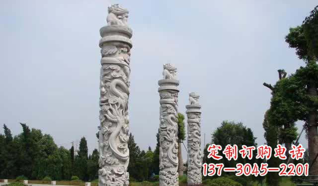 哈尔滨大理石龙柱雕塑1