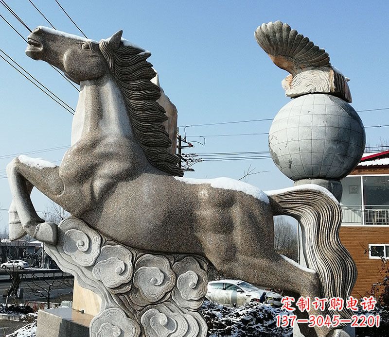 哈尔滨大理石马踏祥云石雕