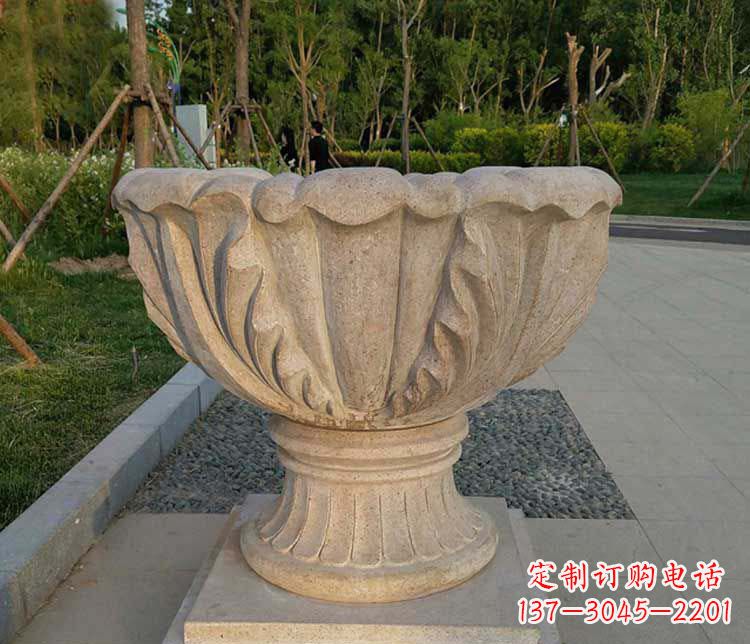 哈尔滨大理石欧式花钵小区花盆石雕