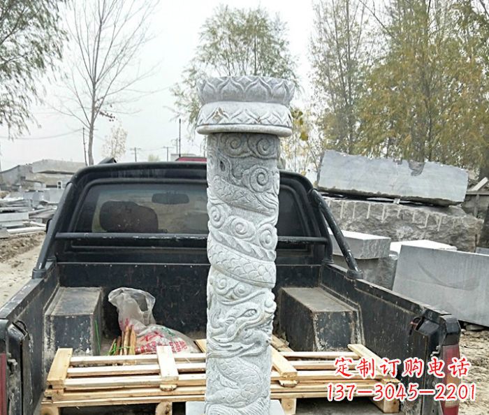 哈尔滨大理石盘龙柱石雕
