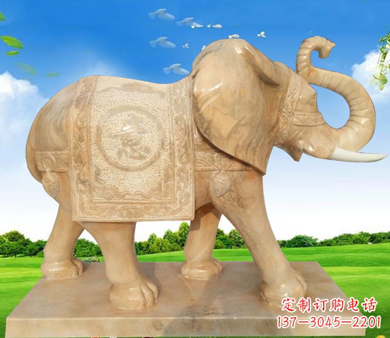 哈尔滨大理石喷水动物大象