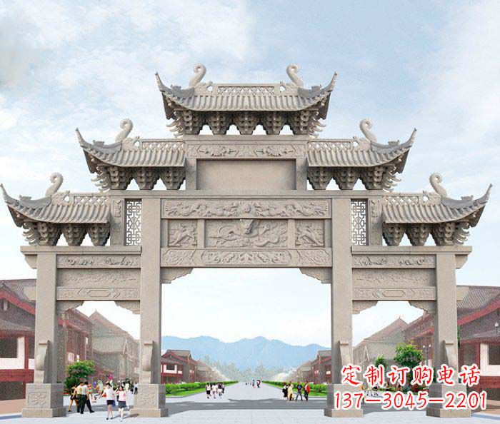 哈尔滨大理石牌坊石雕艺术品