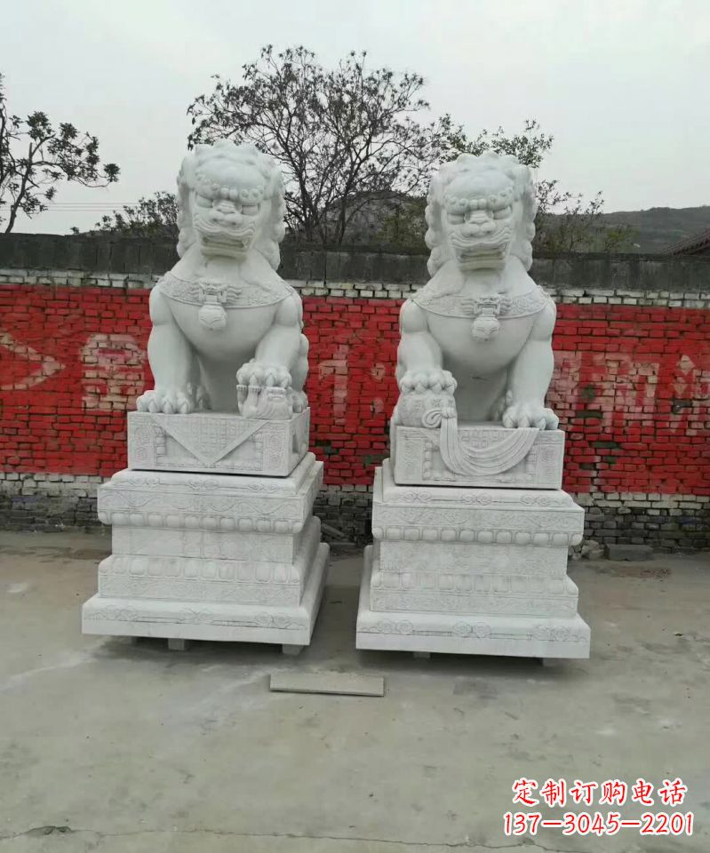 哈尔滨大理石狮子雕塑,精致而壮观