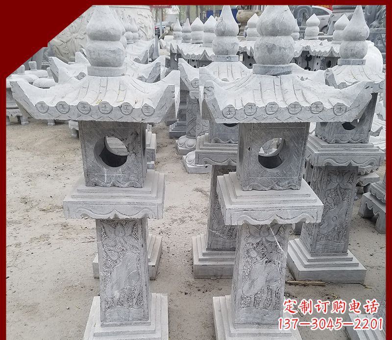哈尔滨大理石石灯笼寺庙石雕 (2)