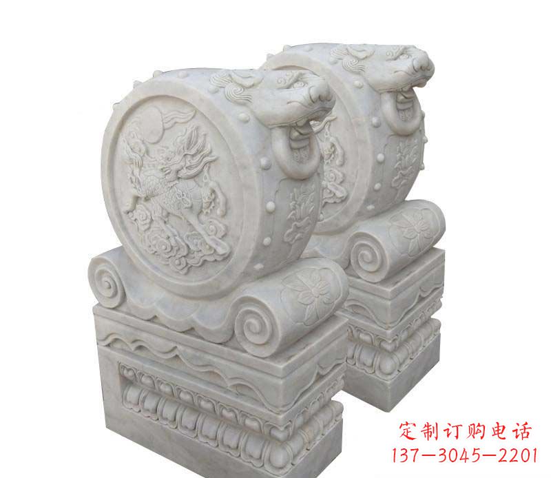 哈尔滨大理石庭院狮子头门墩