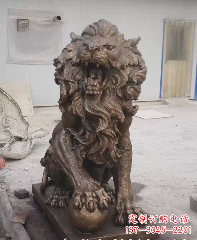 哈尔滨大理石狮子雕塑,演绎优雅狮子魅力