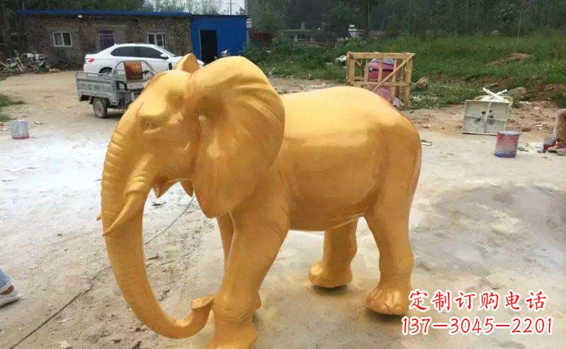 哈尔滨精美的大象玻璃钢仿铜雕塑