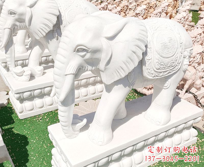 哈尔滨精美工艺 大象石雕雕塑