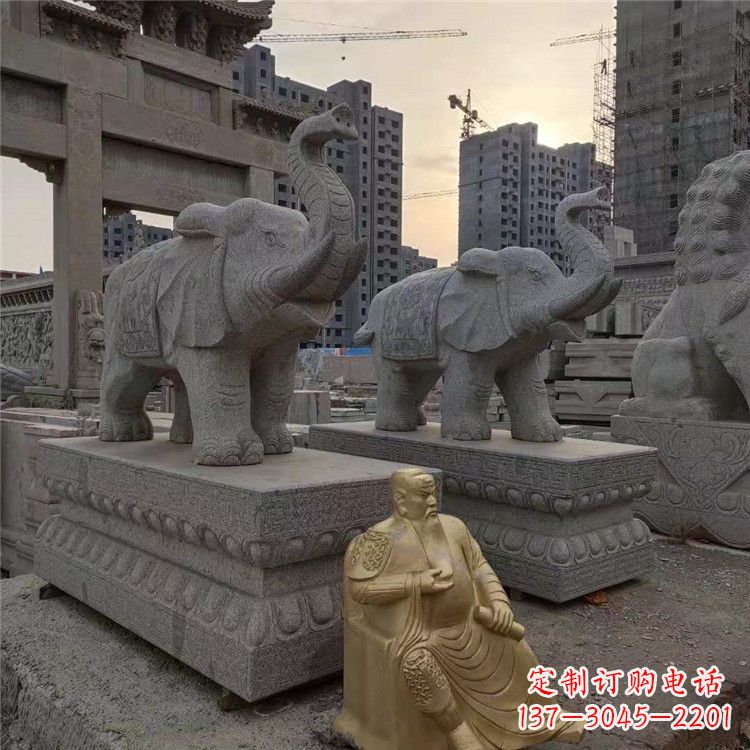 哈尔滨精美大象石雕