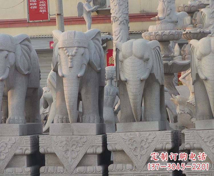哈尔滨大象石柱雕塑