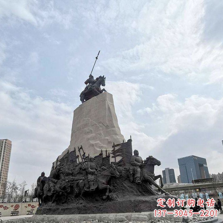 哈尔滨精美西汉名将石雕像——荣耀霍去病