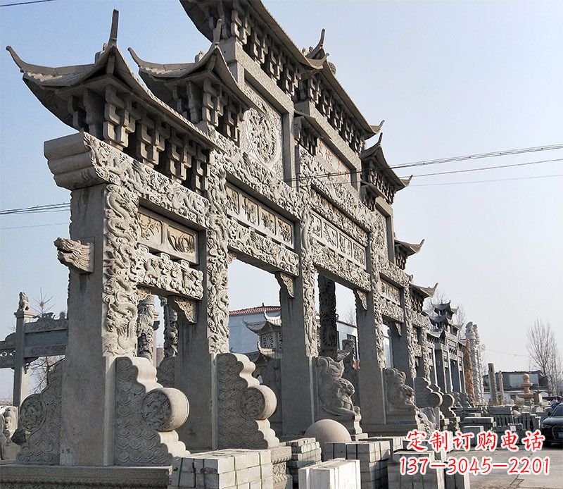 哈尔滨中国古典牌坊石雕定制