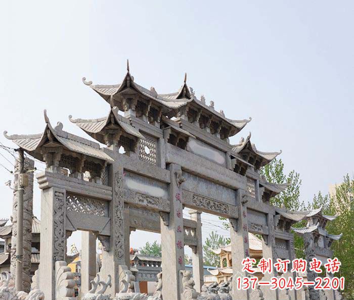 哈尔滨特大型五门石雕牌楼