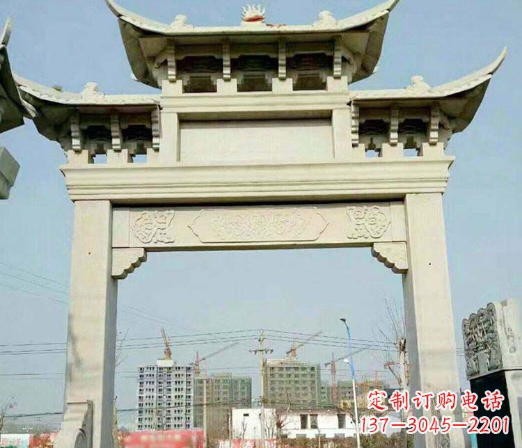 哈尔滨单门道路牌坊石雕
