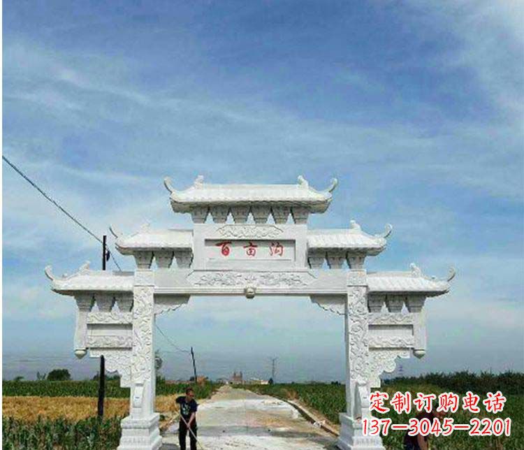 哈尔滨单门石牌坊石雕_2