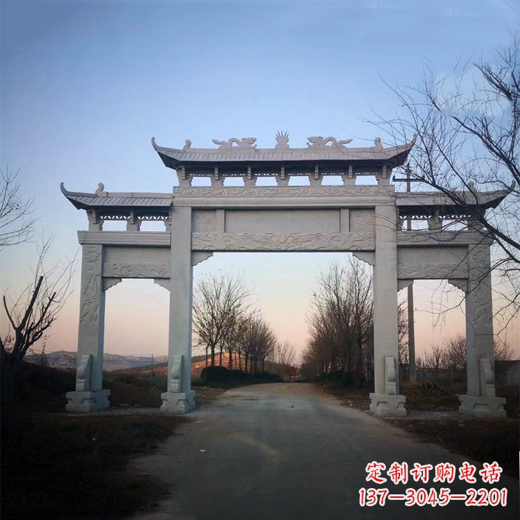 哈尔滨品质卓越的道路三门石牌坊雕塑