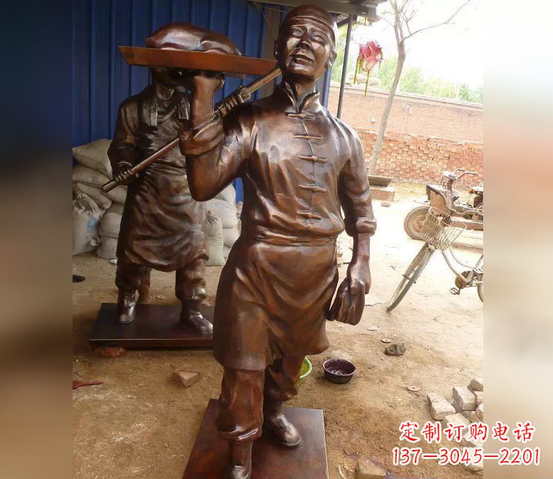 哈尔滨店小二铜雕,精美绝伦,永传佳话