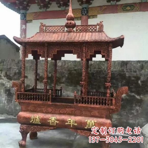 哈尔滨雕刻蝙蝠铜香炉