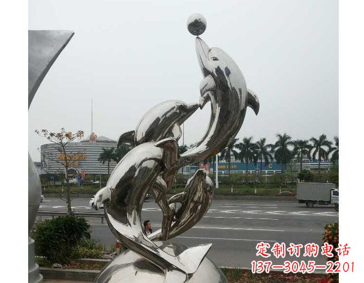 哈尔滨海豚精美不锈钢雕塑