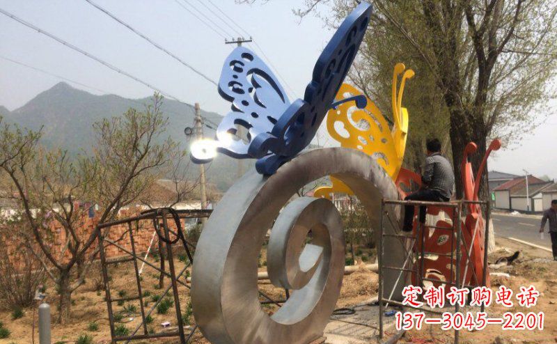 哈尔滨优雅无比,不锈钢蝴蝶雕塑