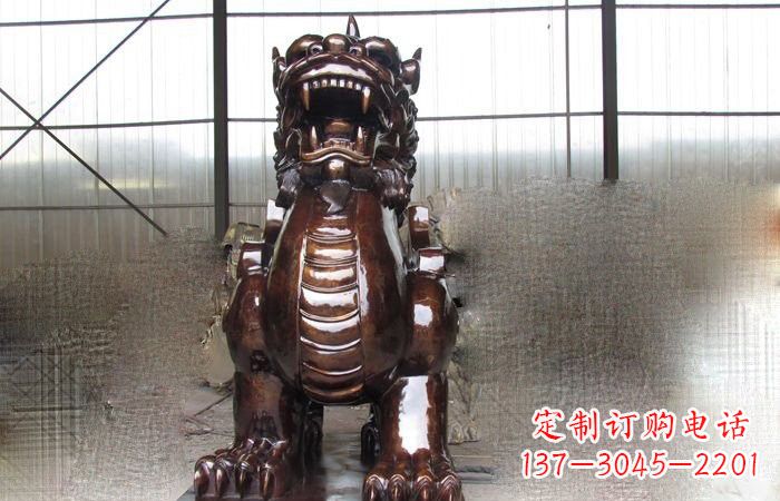 哈尔滨来自古老文化的獬豸铜雕