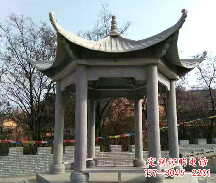 哈尔滨仿古六角凉亭石雕 (4)