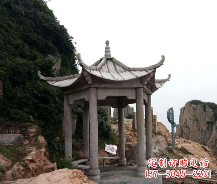哈尔滨仿古六角凉亭石雕 (7)