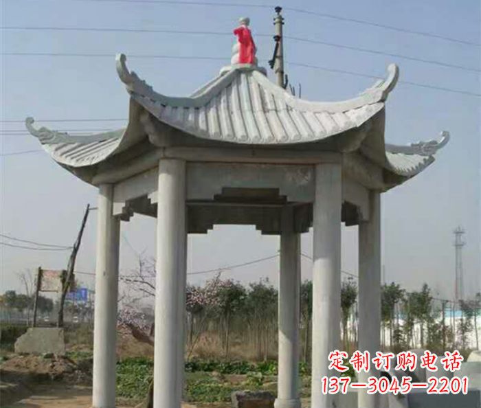哈尔滨仿古六角凉亭石雕 (9)