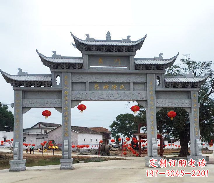 哈尔滨精美仿古牌坊石雕