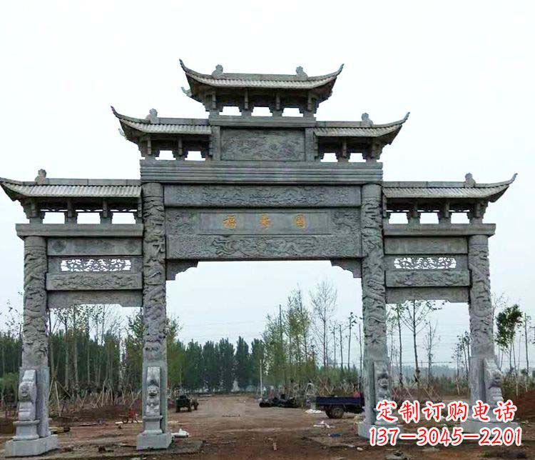哈尔滨精美石雕牌坊雕塑