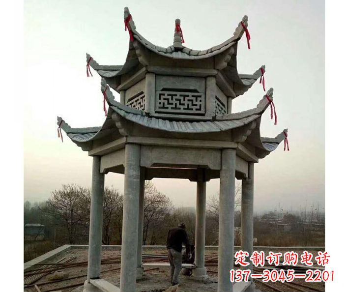 哈尔滨仿古双层石雕凉亭