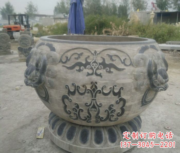 哈尔滨仿古圆形水缸石雕