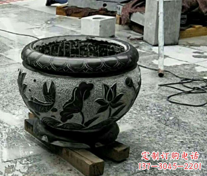 哈尔滨精美仿古招财水缸石雕