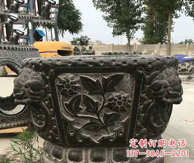 哈尔滨仿古招财石雕水缸