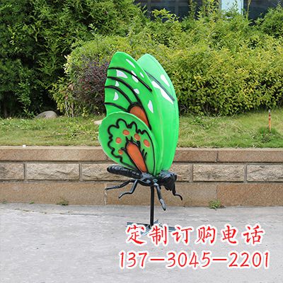 哈尔滨大号蓝色蝴蝶定制雕塑