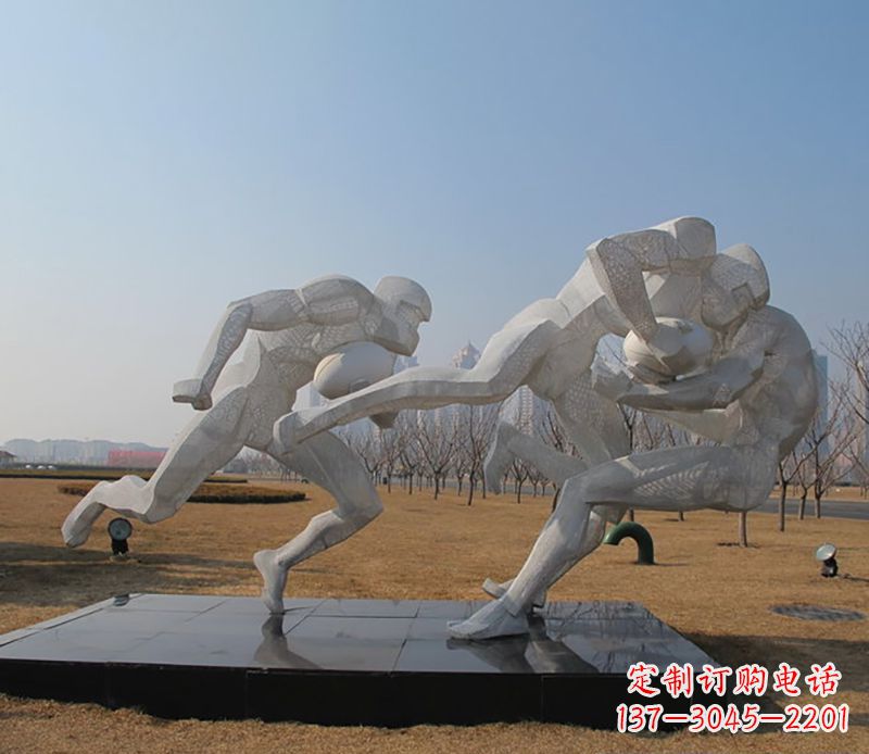 哈尔滨不锈钢橄榄球体育雕塑
